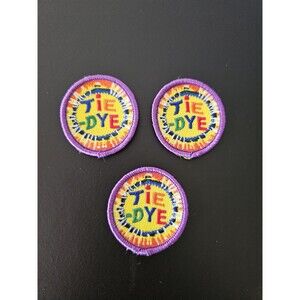 Girl Boy Scout Guides Patch Crest Badge TIE DYE  Purple Border Lot of 3